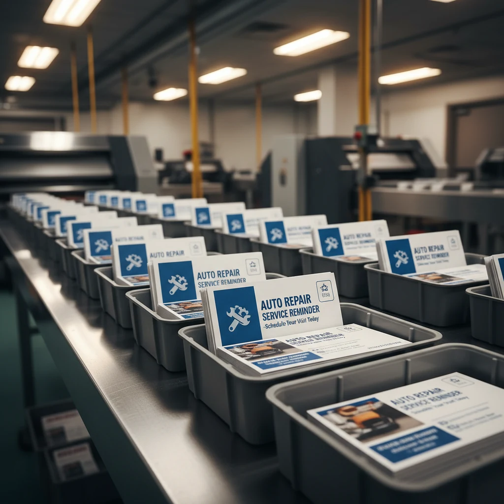 Auto repair direct mail production and sorting