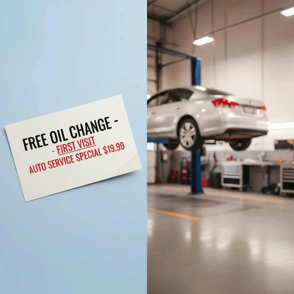 Auto repair direct mail postcards