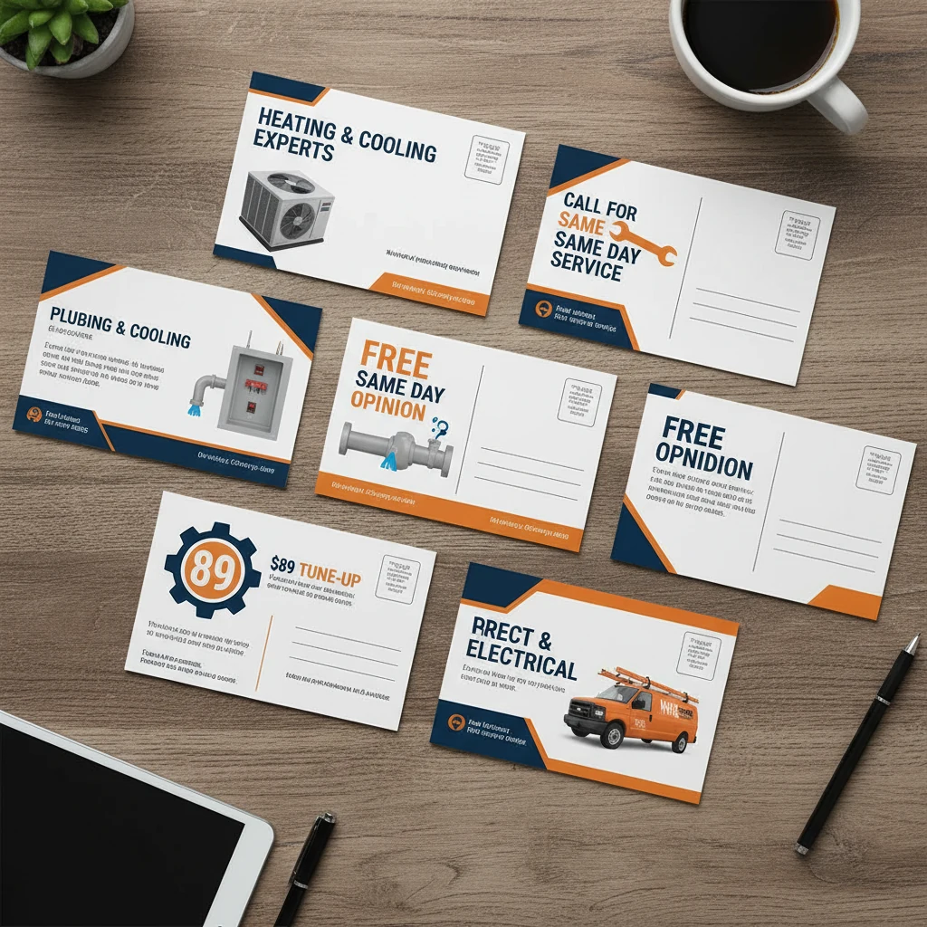 HVAC direct mail campaign postcards
