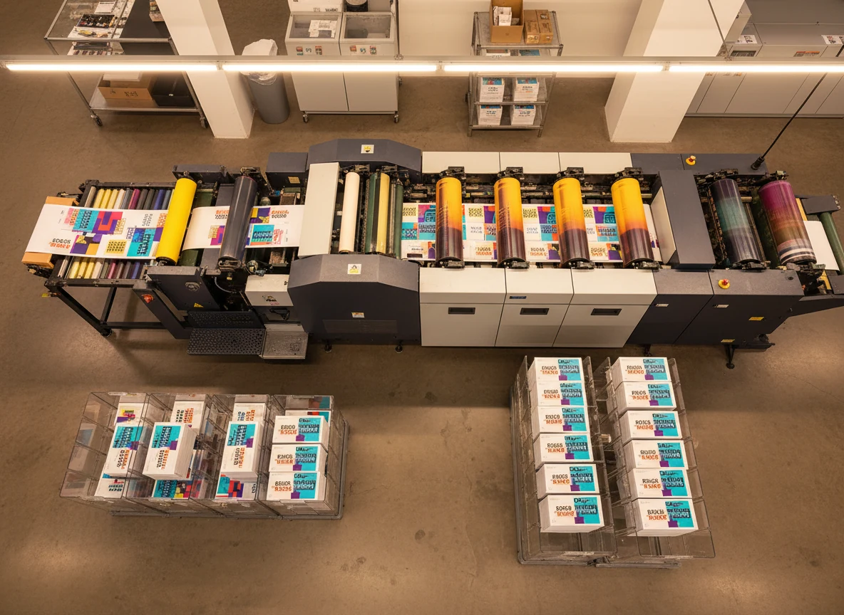 Direct mail printing process for retail postcards