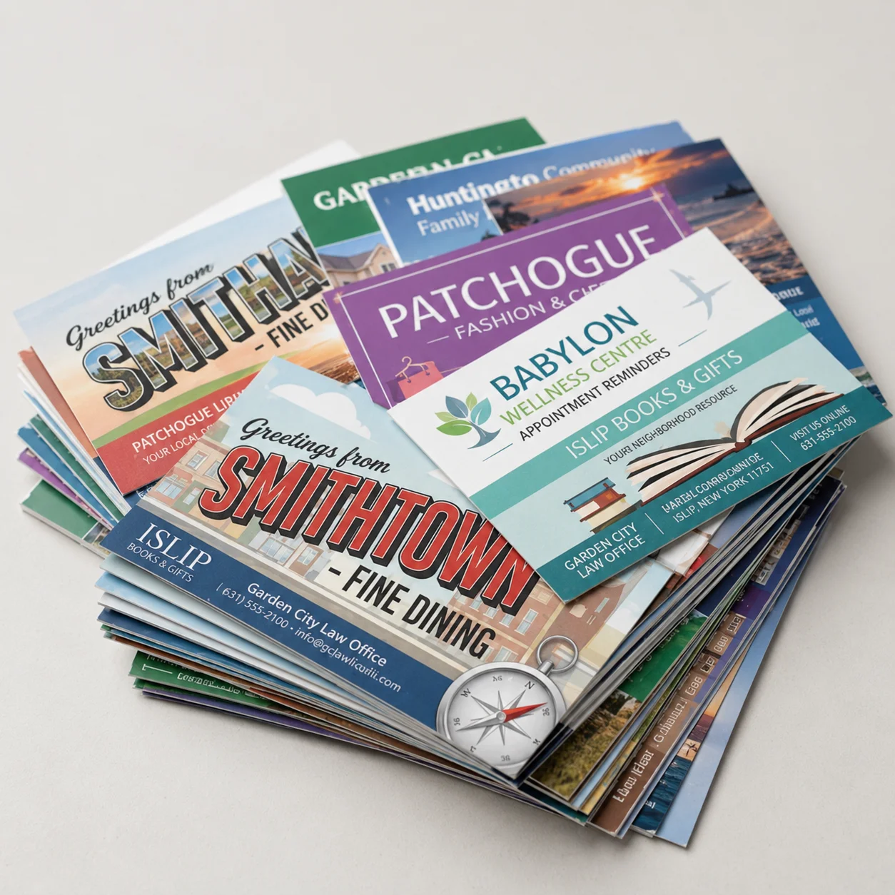 Long Island neighborhood postcard marketing placeholder